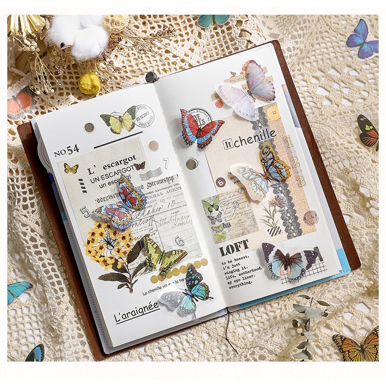 Gói nhãn dán PET, xem Eslite "Jungle Butterfly Series" khoảng 40 miếng / 1 gói