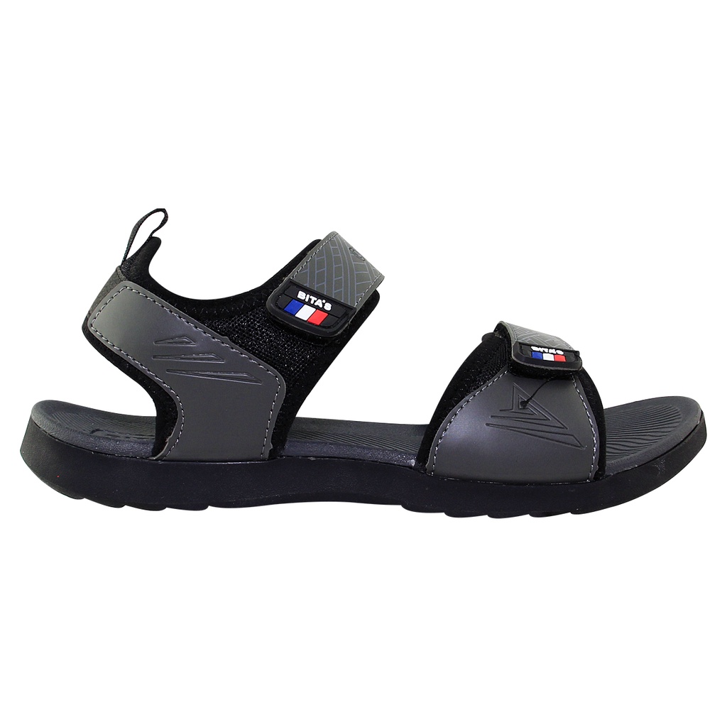 GIÀY SANDAL QUAI HẬU ĐẾ BẰNG HỌC SINH NAM BITA'S SPS.143 (ĐEN + XÁM + NAVY) - BITAS