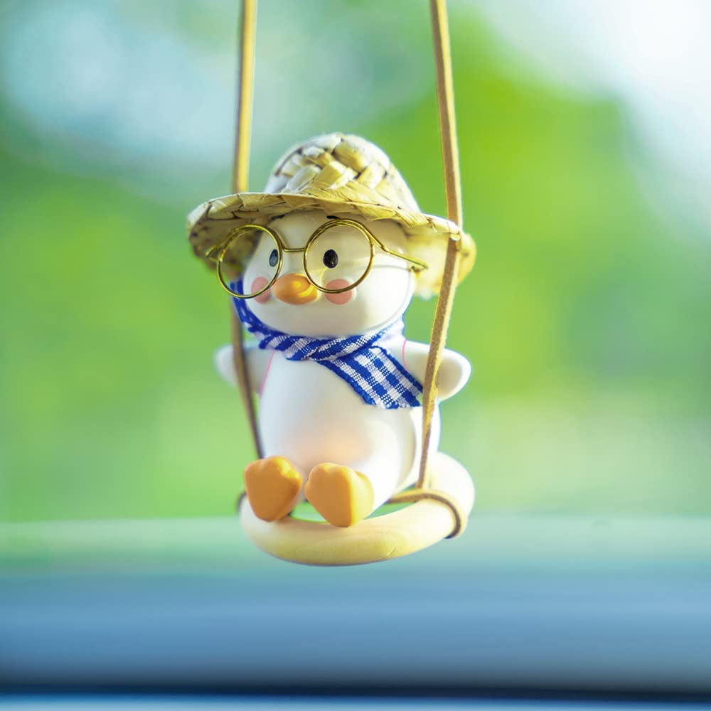 Phụ Kiện Treo Trang Trí Gương Chiếu Hậu Xe Hơi Hình Chú Vịt Dễ Thương