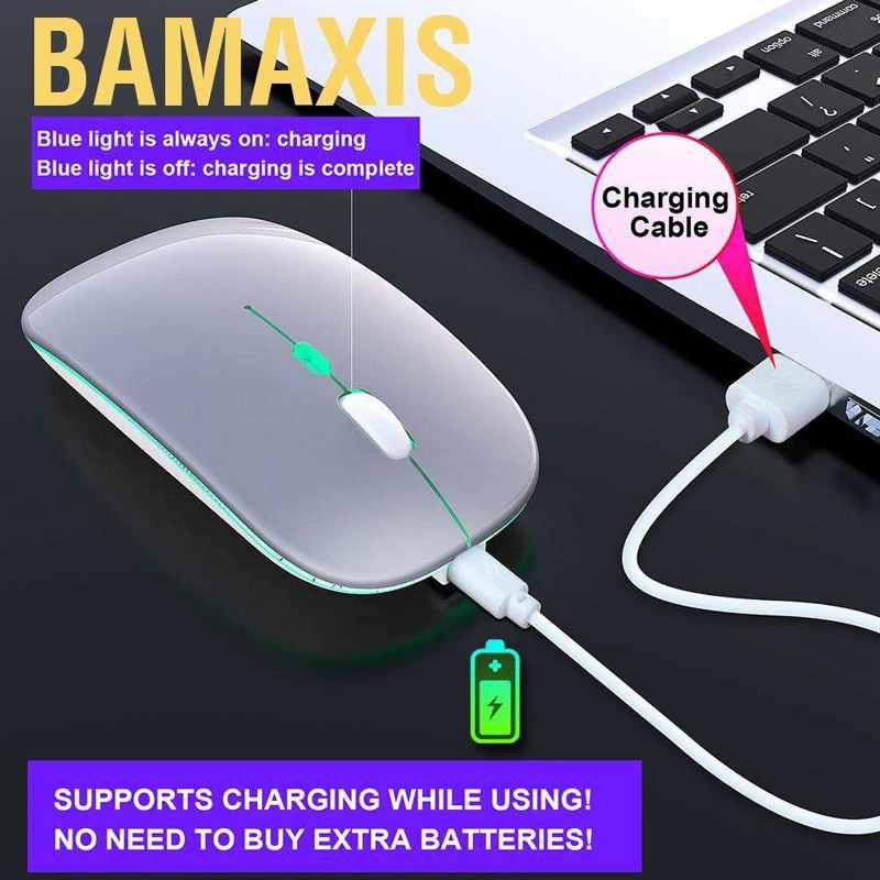 Chuột Chơi Game Bamaxis Không Dây 2.4g Có Đèn Led Nhiều Màu