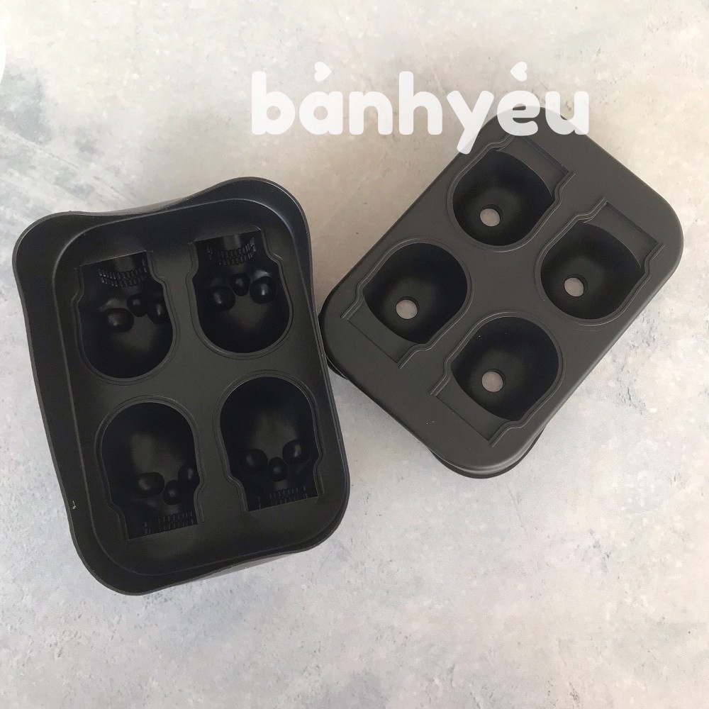 Khuôn Silicon Hình Đầu Lâu Làm Đá, Bánh Kẹo Mùa Halloween