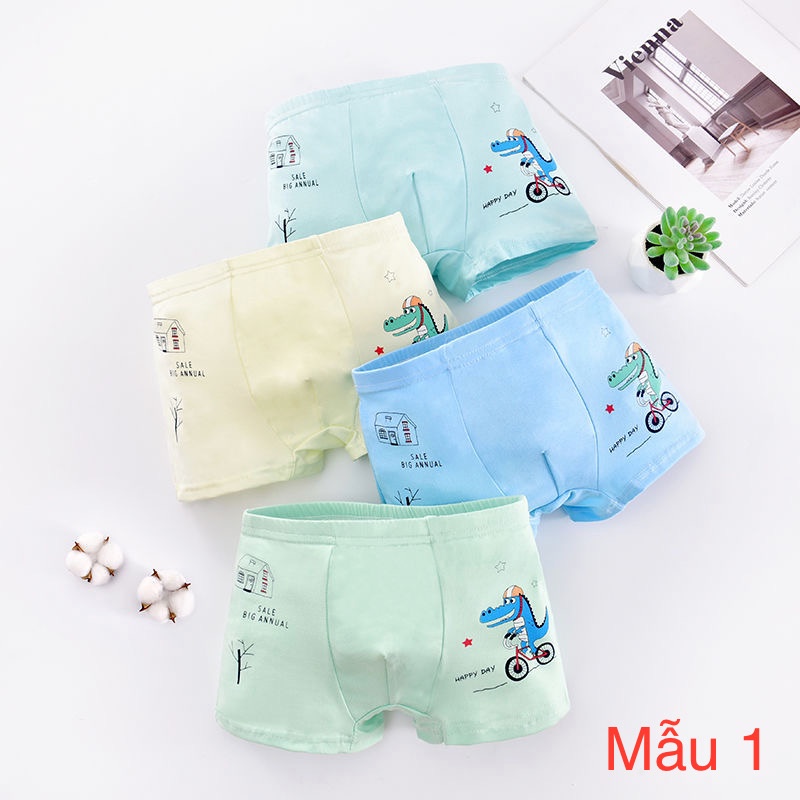 Set quần lót cotton hoạ tiết hoạt hình nhiều màu cho bé trai 2-14t (9-41kg) N00856