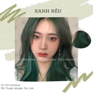 THUỐC NHUỘM XANH RÊU( tặng trợ+ găng tay)