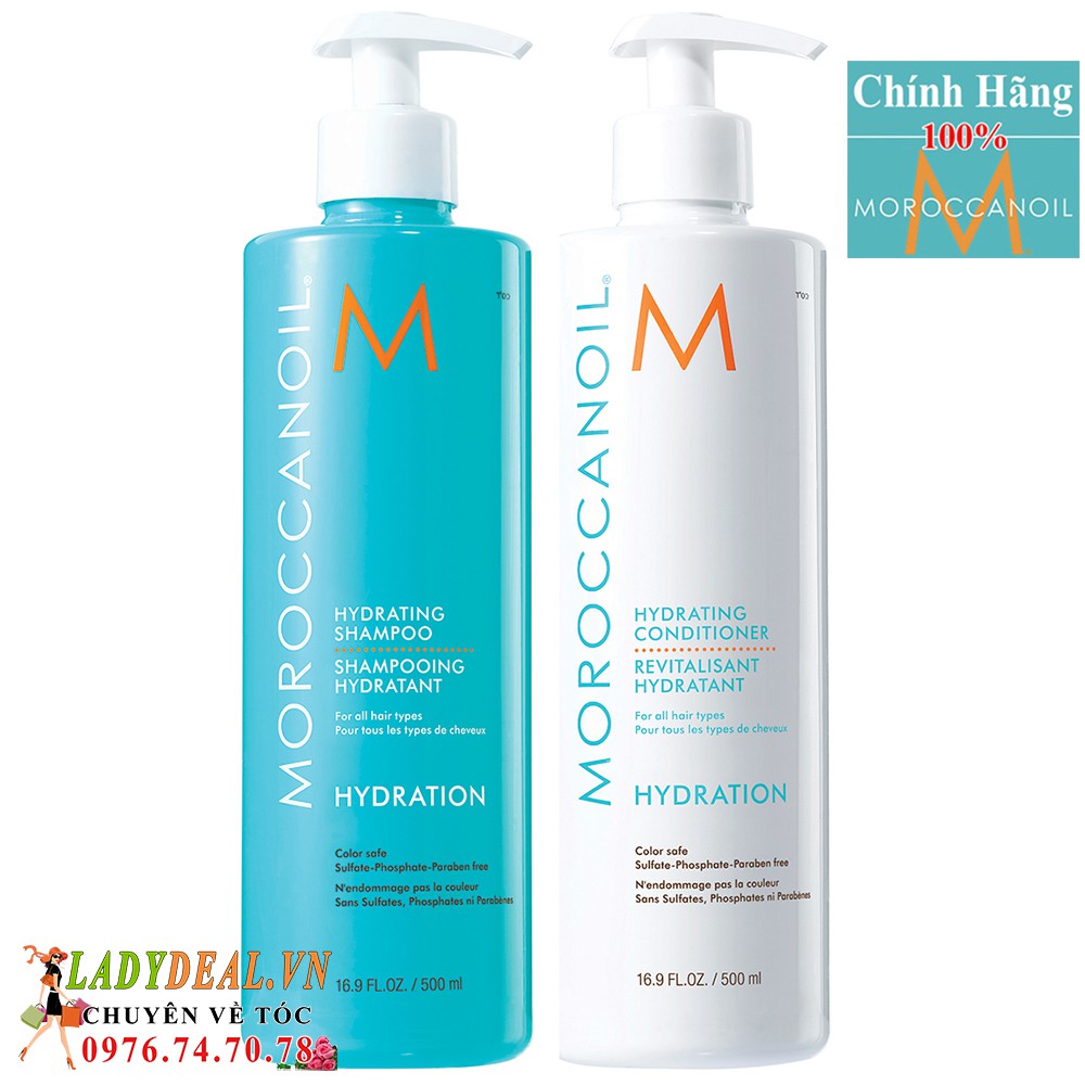 [ MOROCCANOIL CHÍNH HÃNG ] Dầu Gội Và Dầu Xả Giữ Ẩm Moroccanoil Hydrating Shampoo &amp; Conditioner 500ml