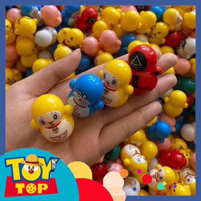 [Bán lẻ] Đồ chơi lật đật mini tí hon xinh xắn ngộ nghĩnh Doraemon , Squid game , Pikachu , Minion siêu cute cho bé