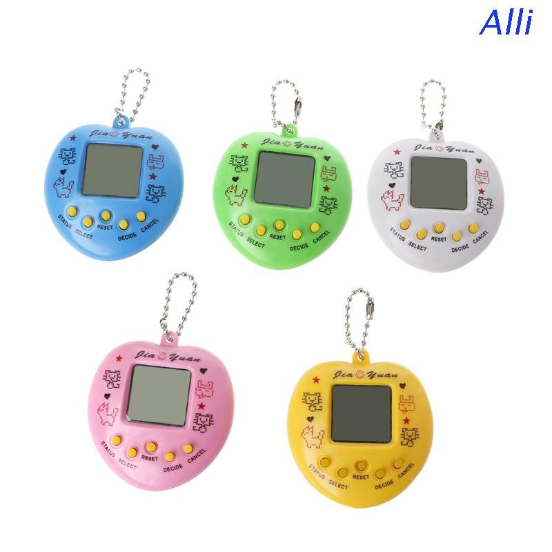 Máy Chơi Game Nuôi Thú Ảo Màn Hình Lcd Hình Trái Tim Kèm Móc Khóa
