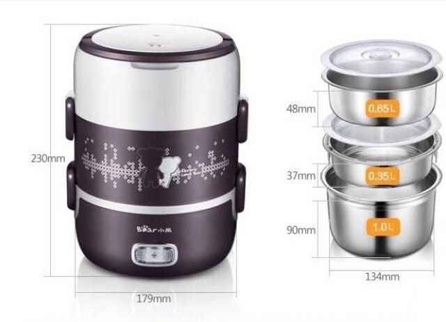 HỘP CƠM CẮM ĐIỆN 3 TẦNG HÚT CHÂN KHÔNG BEAR | BigBuy360 - bigbuy360.vn