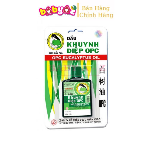 Dầu Khuynh Diệp Opc Chai 25ml, Nước Dầu Màu Xanh