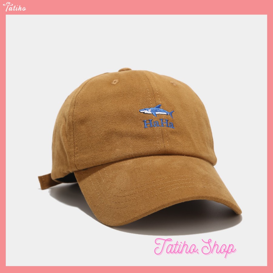 [Hàng Xịn,Giá Tốt] Mũ Lưỡi Trai (Nón Kết) Unisex Thiêu Logo Cá Mập HAHA - Chất Liệu Cotton - Mã NV022