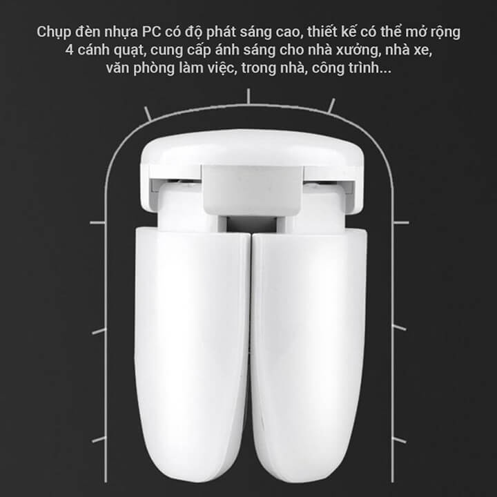 Bóng đèn led 75W hình quạt 4 cánh siêu sáng, chuôi xoáy E27 có thể điều chỉnh góc độ ánh sáng