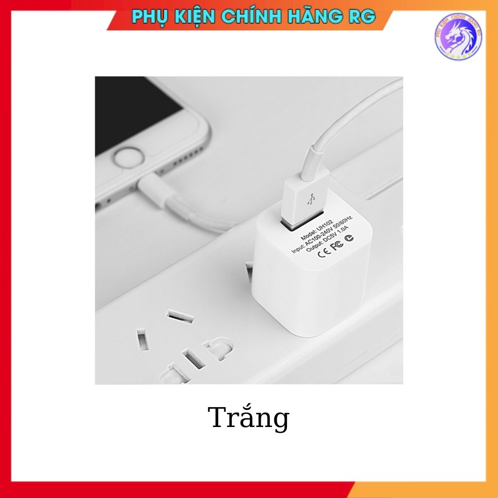 Củ sạc hoco cục sạc iphone 1 cổng cốc sạc chính hãng bảo hành 12 tháng Hoco UH102