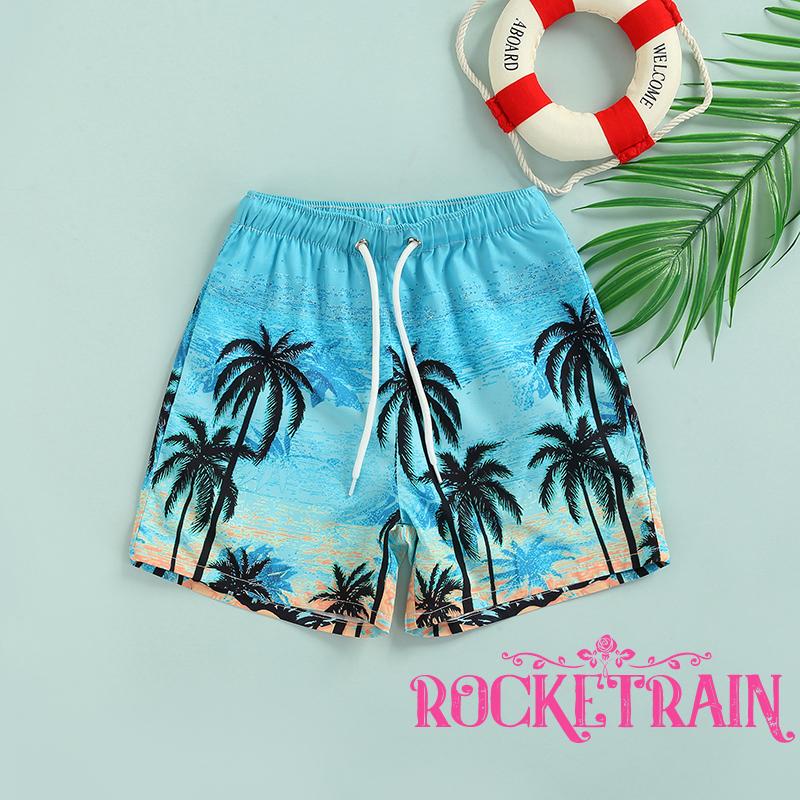 ❣Ic♂Quần Short Dây Rút In Họa Tiết Thời Trang Đi Biển Cho Bé Trai