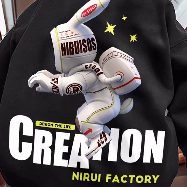 Áo khoác Hoodie dáng rộng có in hình thời trang cao cấp cho nam