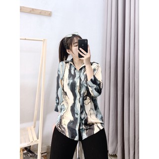 áo sơ mi lụa loang