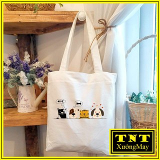 Túi tote - 4 animals - khả hân shop - khả hân shop - khả hân shop