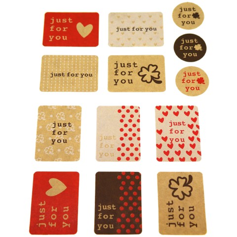 TEM DÁN STICKER JUST FOR YOU TRANG TRÍ HỘP BAO BÌ QUÀ TẶNG