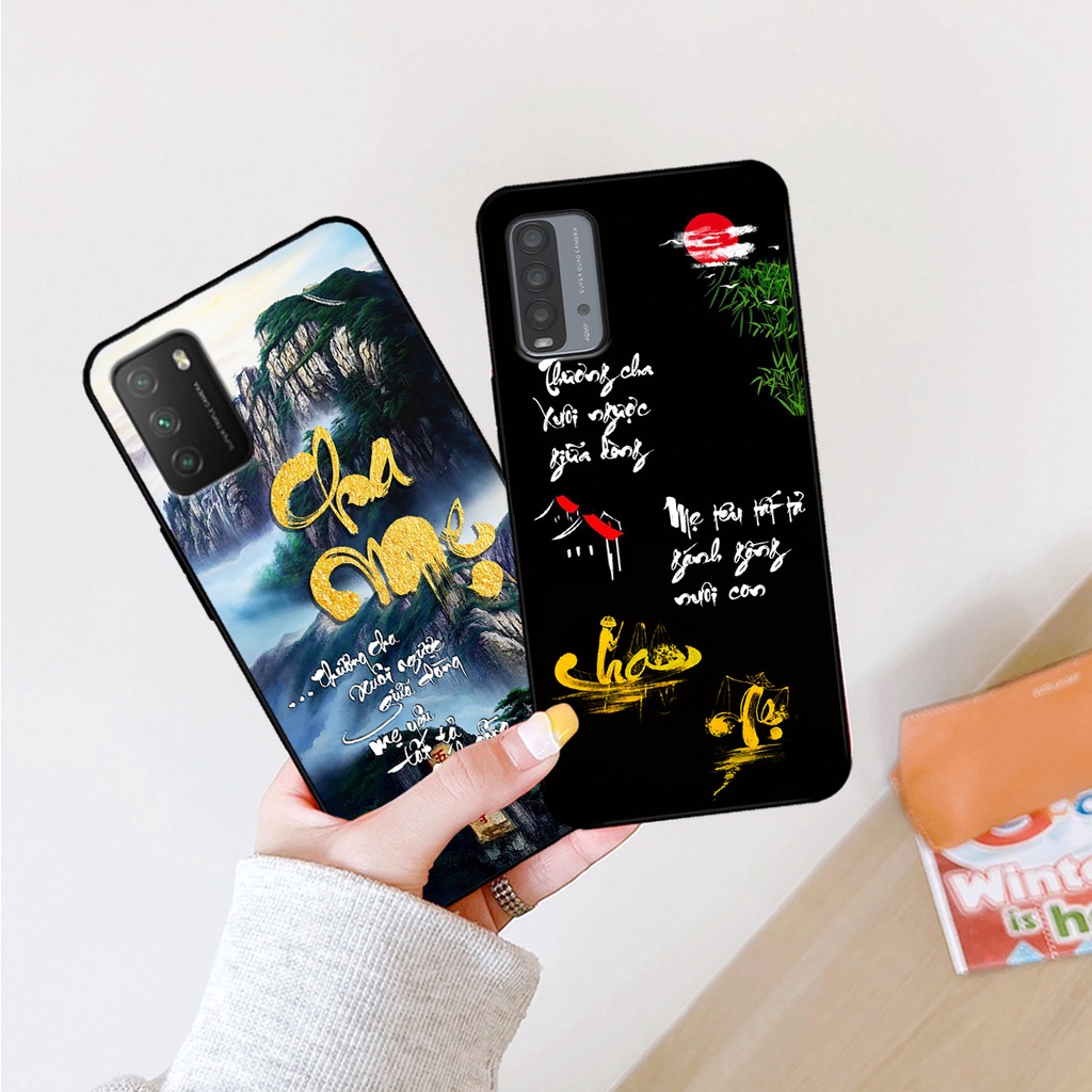 Ốp lưng Xiaomi Redmi 9T - Poco M3 in hình phong cách chữ thư pháp cha mẹ, tài lộc