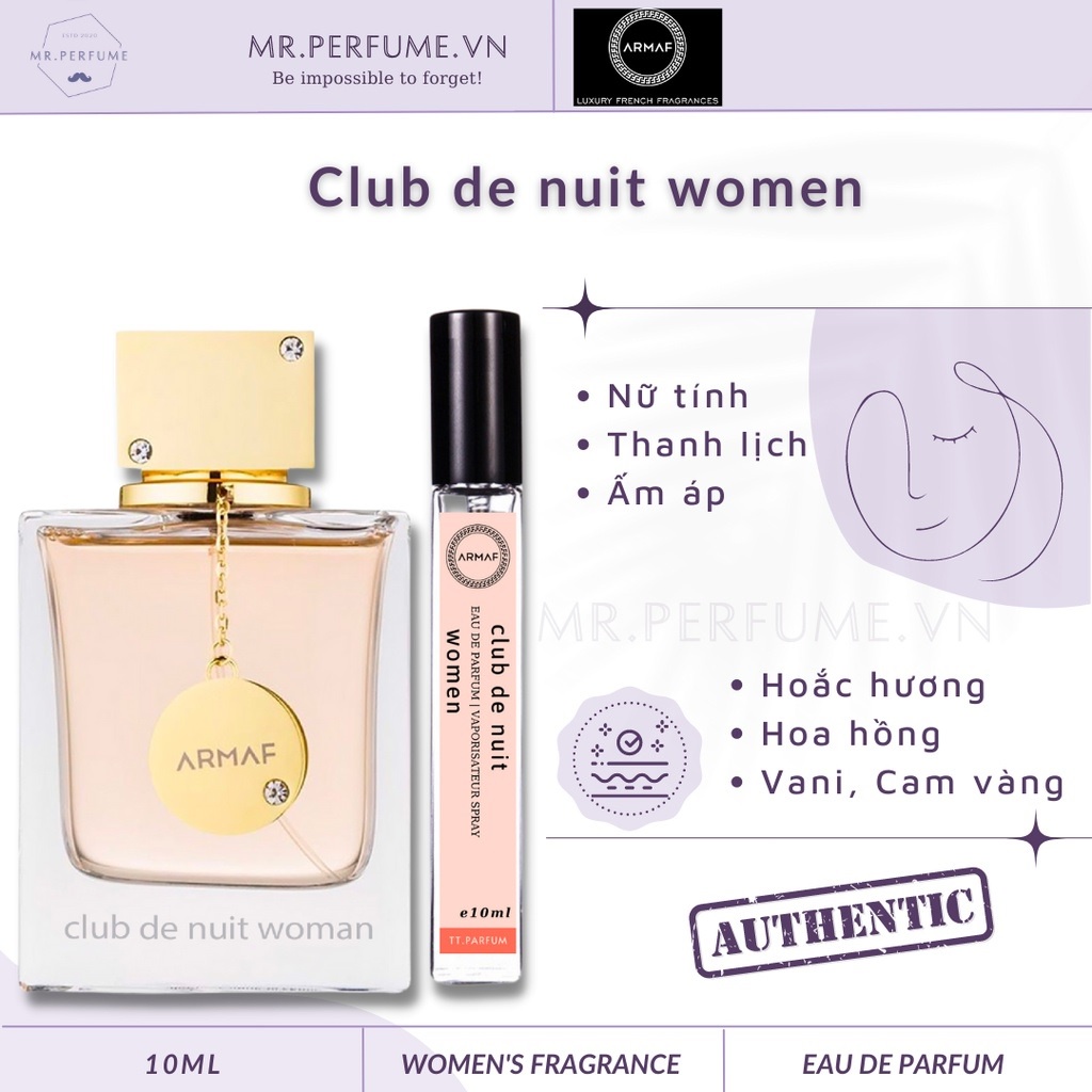 Nước hoa Armaf Club De Nuit Women nữ chiết 10ml