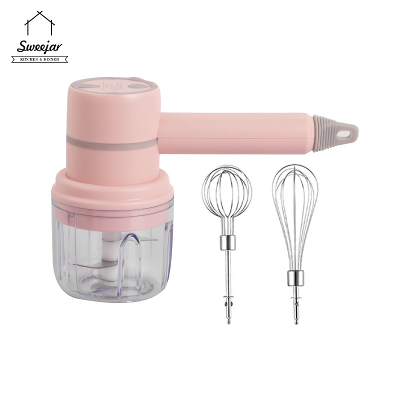 SWEEJAR Máy Nghiền Rau Củ/Gừng/Thịt/Trứng Đa Năng Có 2 Đầu Đánh Trứng