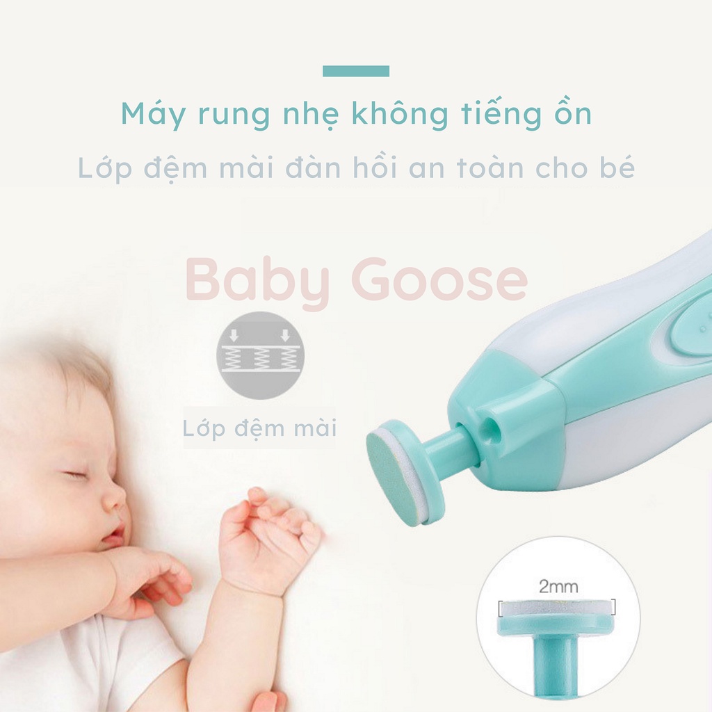 Bộ mài móng tay, móng chân, chạy pin tiện dụng, có 6 đầu thay dùng được cho cả gia đình, không gây ồn, an toàn cho bé