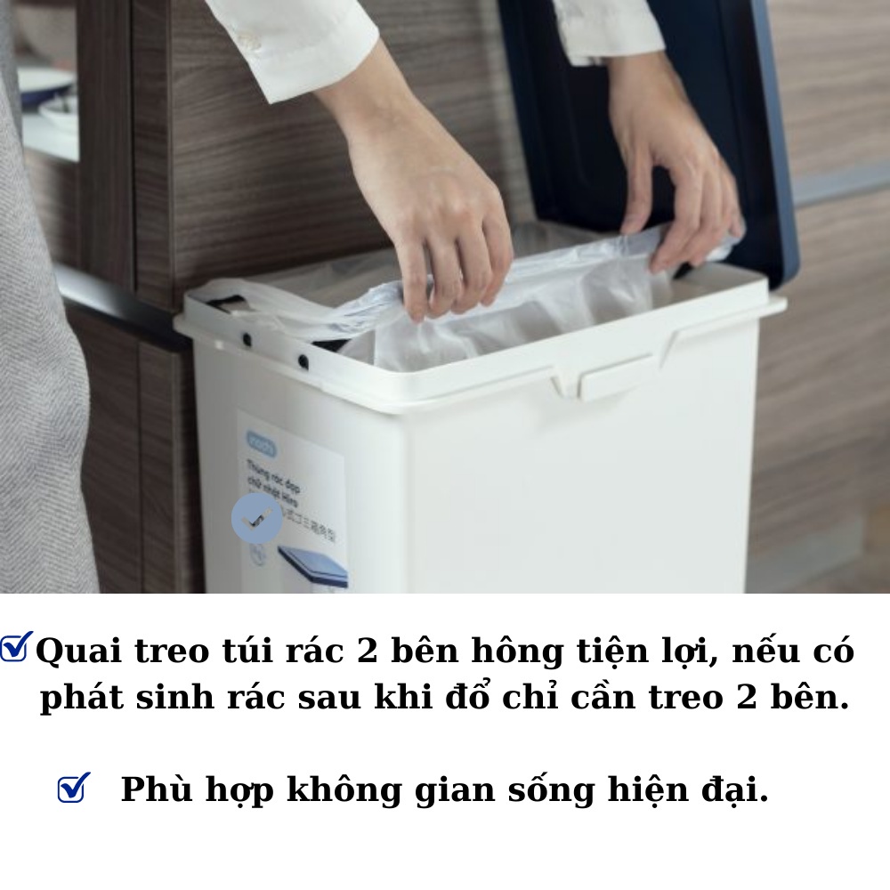 [Mã LIFEMALL2505 giảm 10% đơn 250K] Thùng rác inochi Nhựa Đạp Chân Nắp Đậy Chữ Nhật inochi 10 15 20 30 Lít