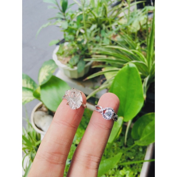 Nhẫn Herkimer S925 cho Kim Thuỷ