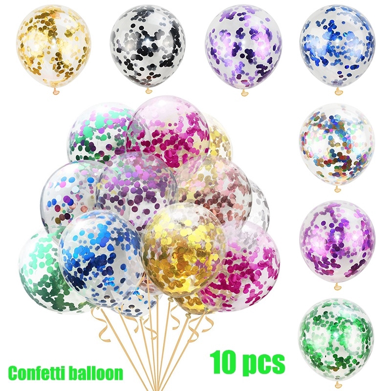 Set 10 Bong Bóng Trong Suốt Kích Thước 12 Inch Dùng Trang Trí Tiệc Sinh Nhật