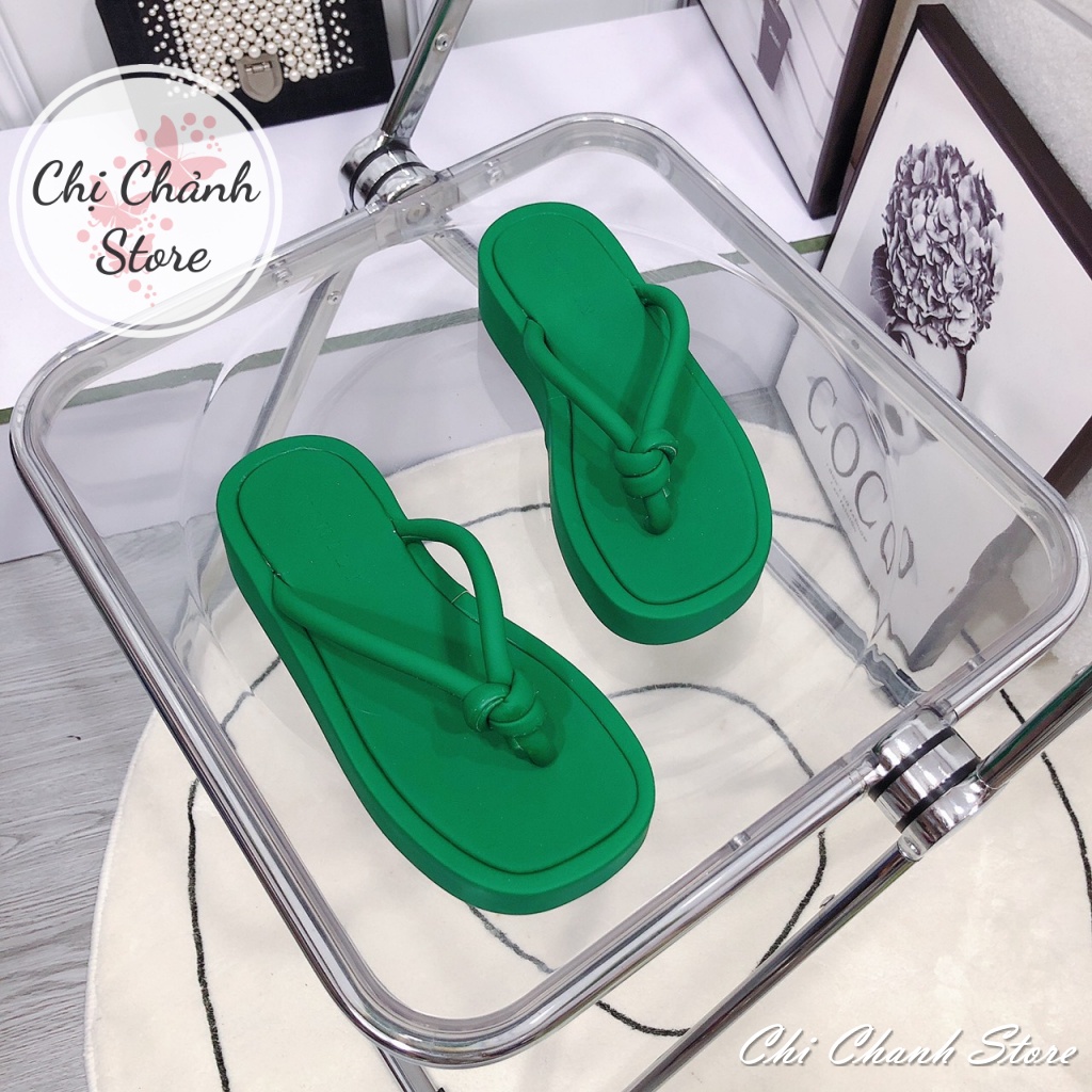 Dép Kẹp Quai Thắt Cao 4p Đế Mút Bọc Chất Da Căng Mịn Mềm Co Giản Cực Tốt - Dép Đi Biển Đủ Màu Chị Chảnh Store