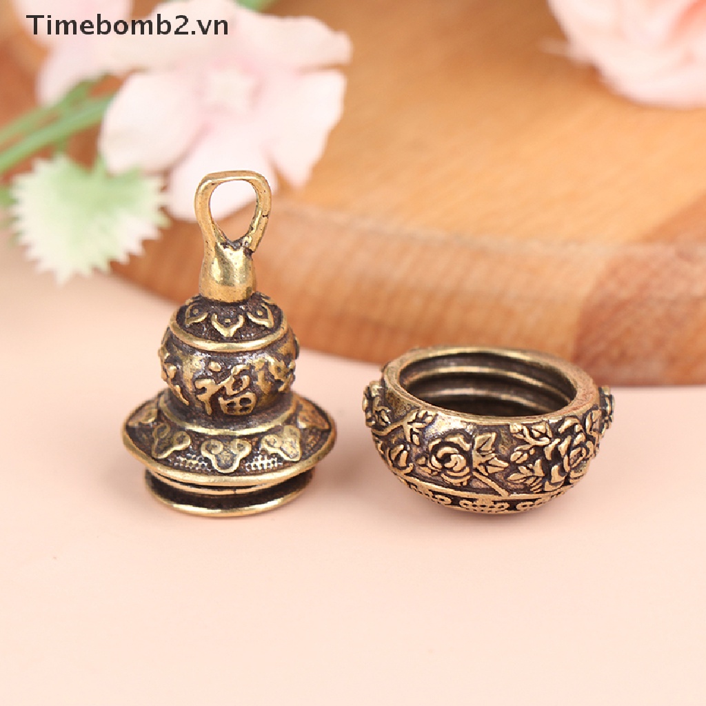 Hộp Đựng Thuốc Bằng Đồng Có Móc Khóa Tiện Lợi