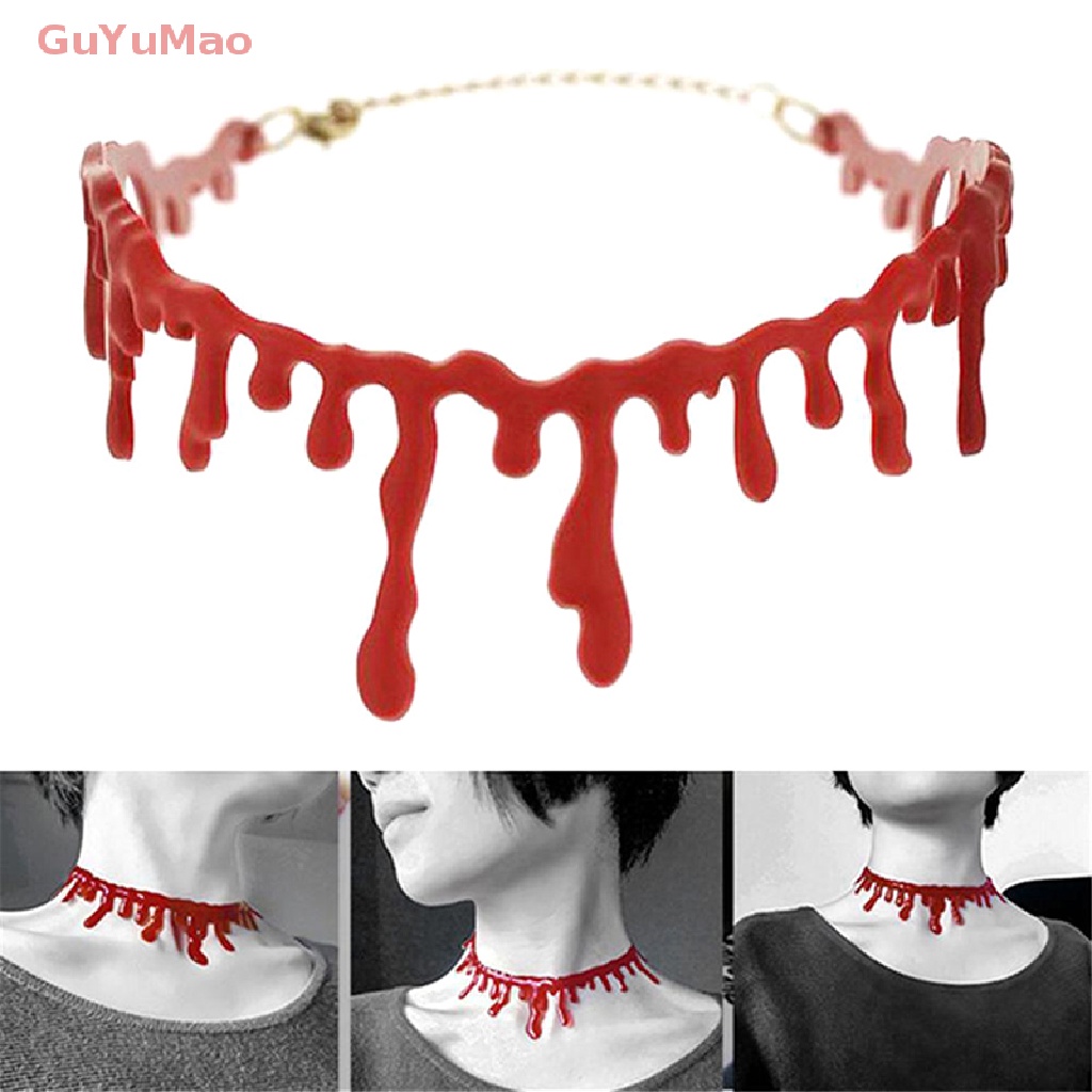 [cxGUYU] Vòng cổ Mặt Máu Giả Hóa Trang Halloween Kinh Dị PRTA