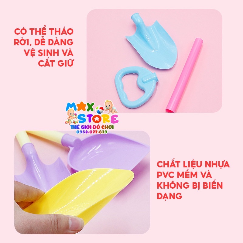 Combo Bộ Đồ Chơi 2 Xẻng Nhựa Xúc Cát, Làm Vườn Cho Bé Yêu Nhiều Màu - Giao Ngẫu Nhiên