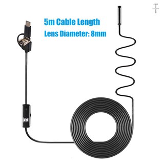 Camera Nội Soi Công Nghiệp 3 Trong 1 Tích Hợp 6 Đèn Led IP67 USB Type-C Chống Nước Cho Điện Thoại Android / PC