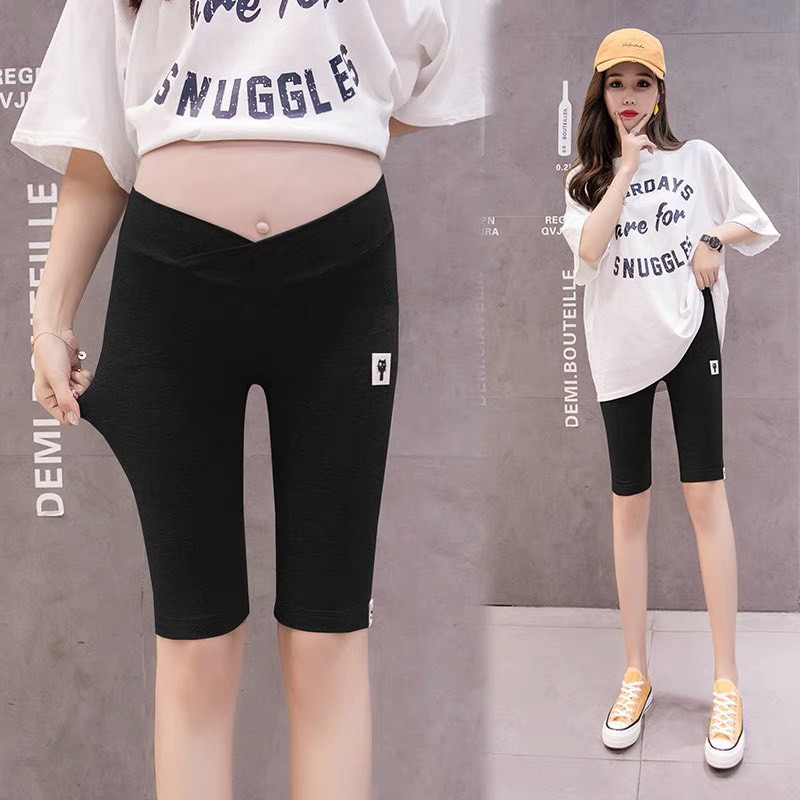 Quần bầu LỬNG CẠP CHÉO MÈO cotton co Dãn 4 chiều, có chun chỉnh bụng, size từ 40 -80kg QB9011