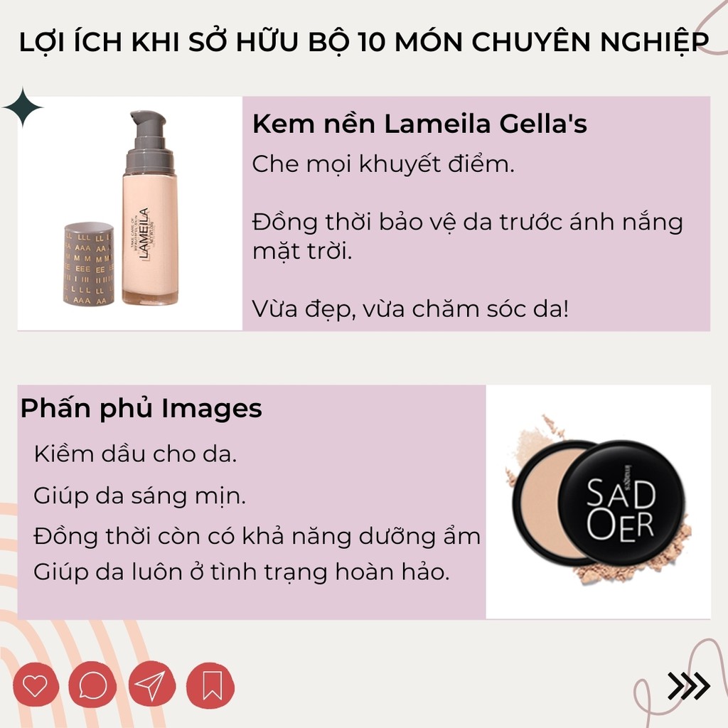 Bộ trang điểm chuyên nghiệp 10 món makeup cơ bản đầy đủ hottrend xài là đẹp Hatola