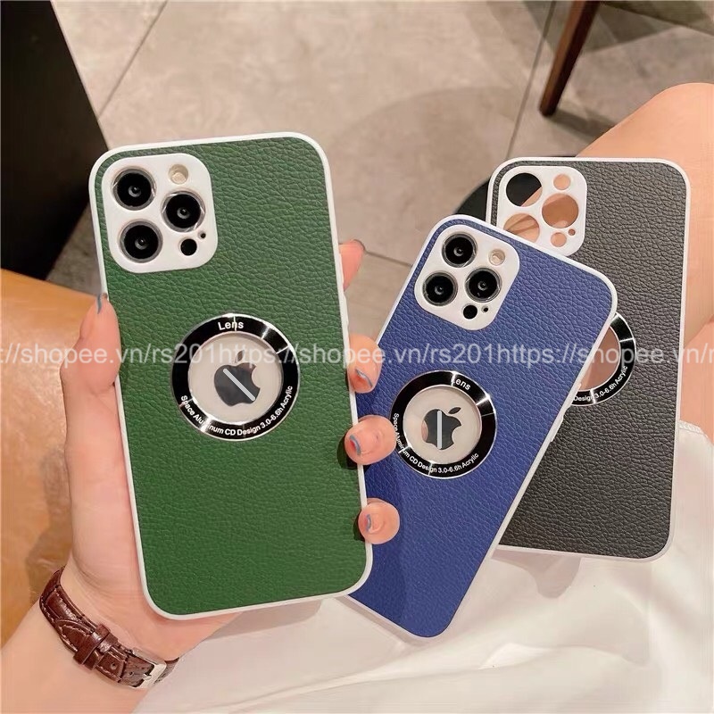 Ốp lưng vòng tròn kim loại khoe thiết kế logo Táo 6/6plus/6s/6splus/7/7plus/8/8plus/x/xr/xs/11/12/13/pro/max/plus/promax