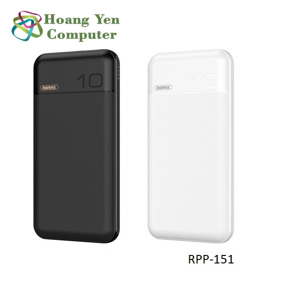 Sạc Dự Phòng Remax RPP-151 10000Mah (Sạc Nhanh QC3.0, PD 18W) 2 Cổng Sạc Vào, 1 Cổng Sạc Ra, Màn Hình Led