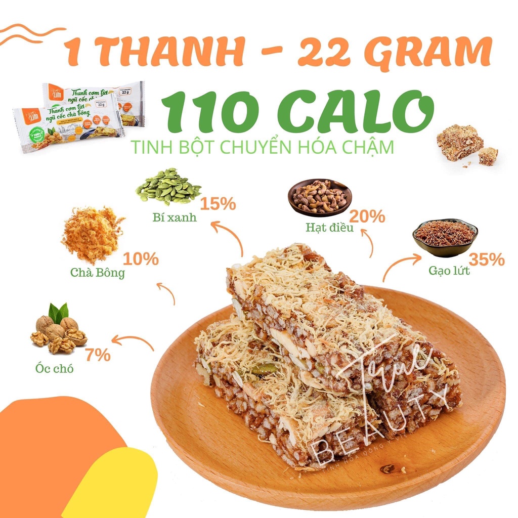 Thanh cơm lứt ngũ cốc chà bông,rong biển herbslim.Cho người ăn kiêng & giảm cân-True Natural Trấn Thành