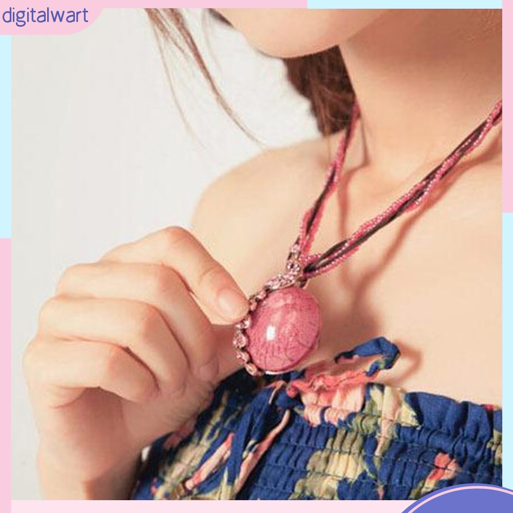 Vòng cổ Mặt Tròn Hình Chim Công Đính Đá Opal Nhân Tạo Phong Cách Bohemian