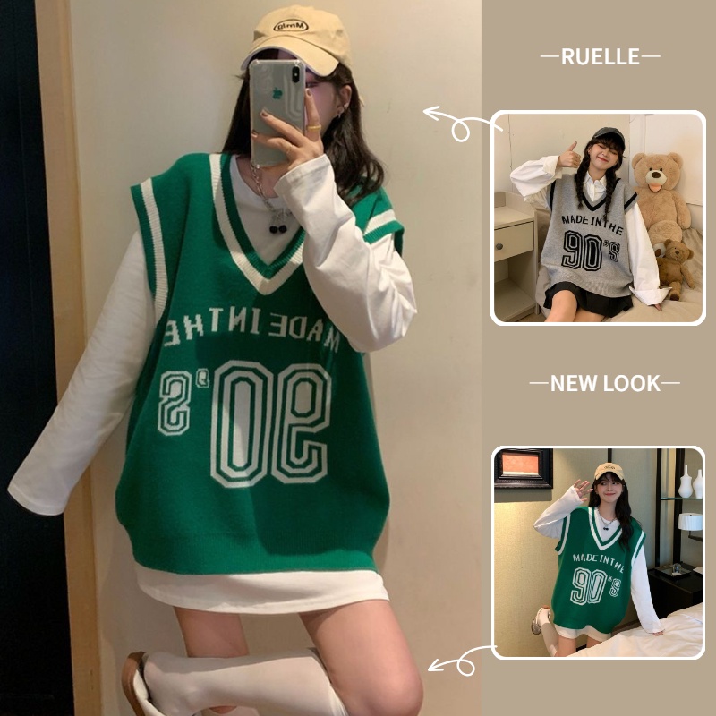 Áo ghi lê cổ chữ V phong cách thể thao thời trang Hàn quốc cho nữ