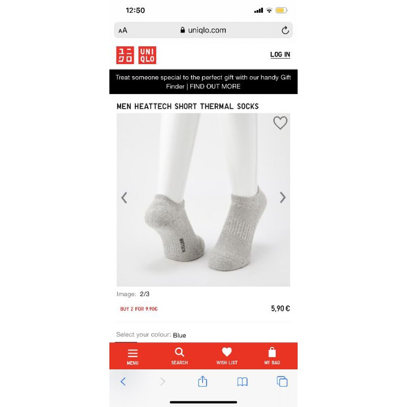 NEW - [Free Gift]Tất Uniqlo Nam Heattech Short Thermal Shock Pack Chính Hãng