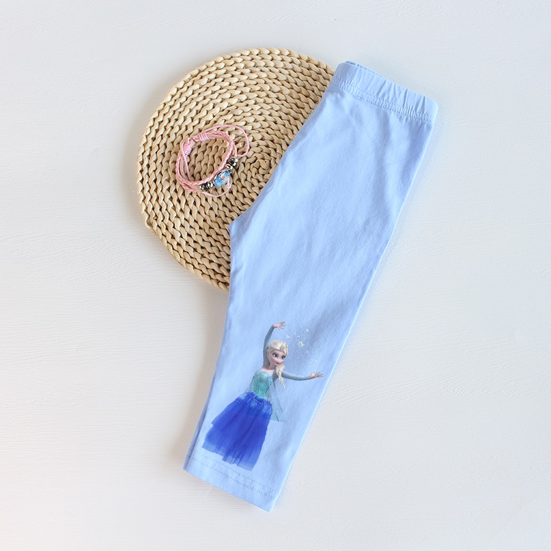 Quần legging phối lưới họa tiết hoạt hình xinh xắn dành cho bé gái