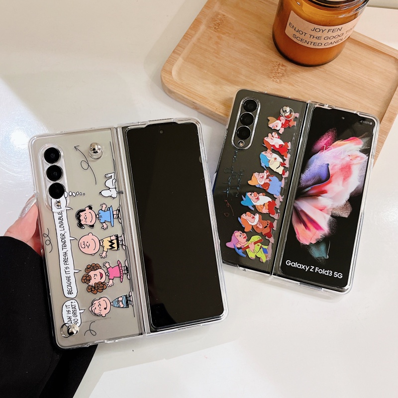 Ốp Điện Thoại Cứng Chống Sốc Có Dây Xích Kim Loại Cho Samsung Galaxy Z Fold 3 5G