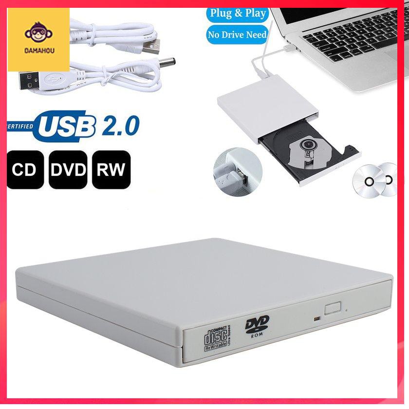 【Trong kho】Kết nối USB bên ngoài Ổ đĩa quang CD / DVD Player CD burner cho PC Laptop Win 7 8