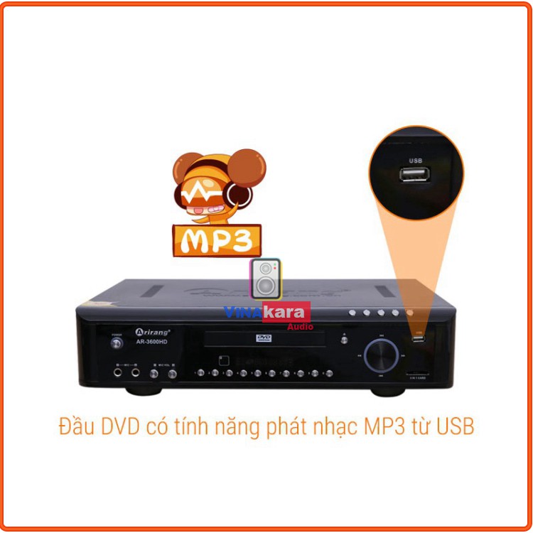 Đầu Karaoke Arirang AR-3600HD (Đen) Chính hãng