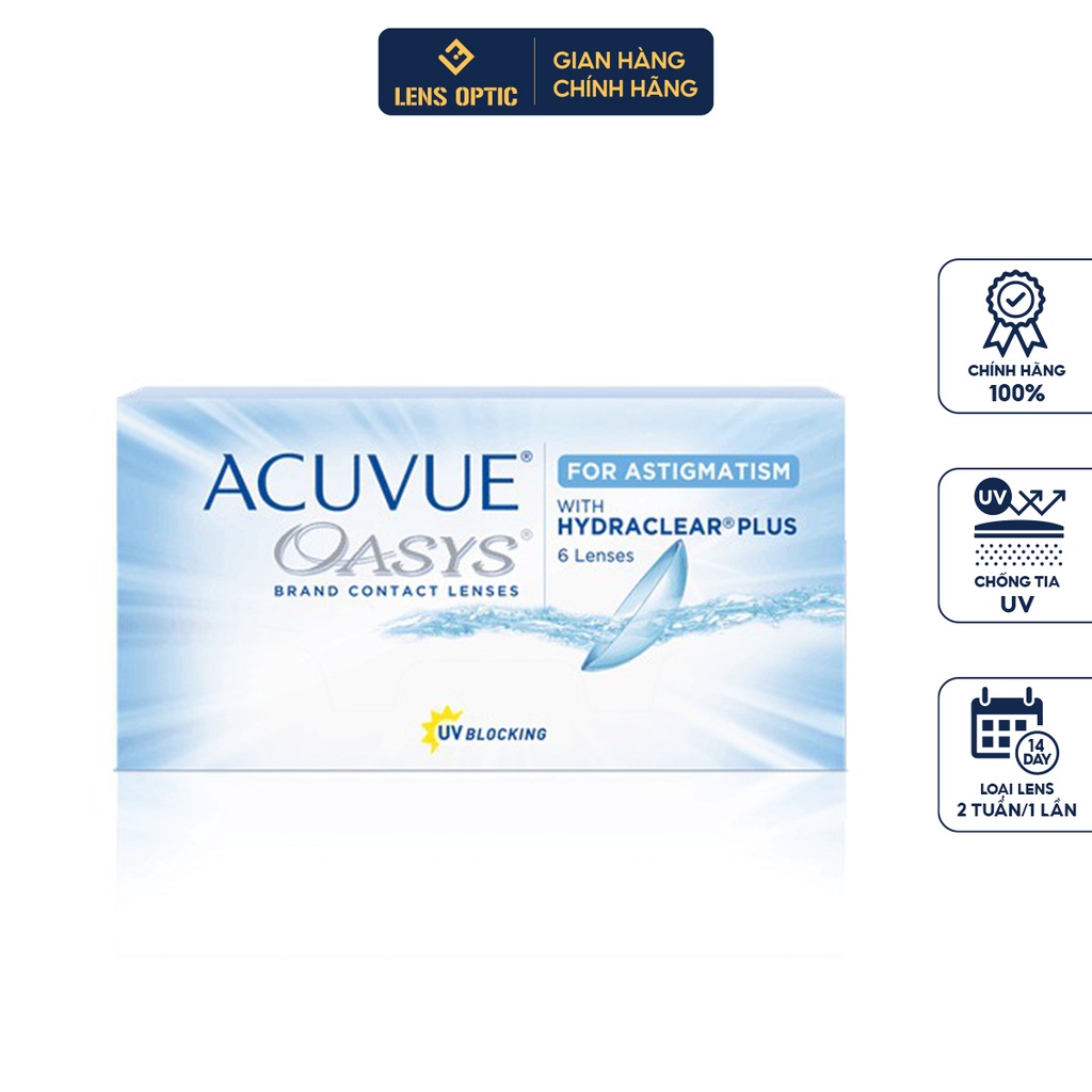 Kính áp tròng cận loạn Acuvue Oasys for Asticmatism dùng 2 tuần - Lens Optic