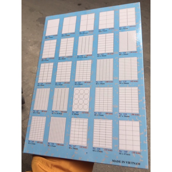 Giấy in mã vạch decal tomy a4 mã 135 21 tem 66x40mm