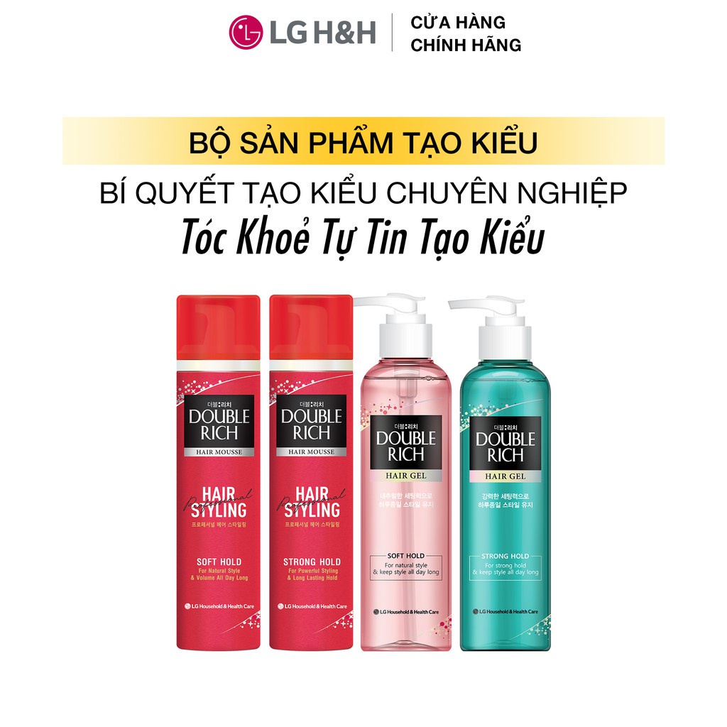 Combo 2 Mousse tạo kiểu tóc Double Rich tạo kiểu tóc cá tính 150ml/Chai