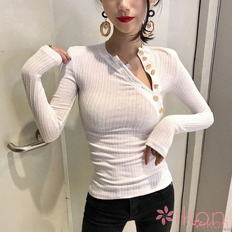 Áo thun cổ tròn thời trang quyến rũ cho nữ