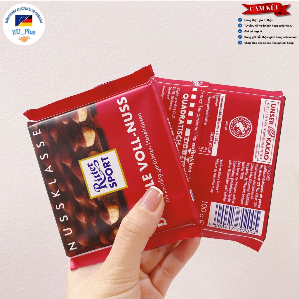 Socola hiệu Ritter Sport Đức (nhiều vị )100g