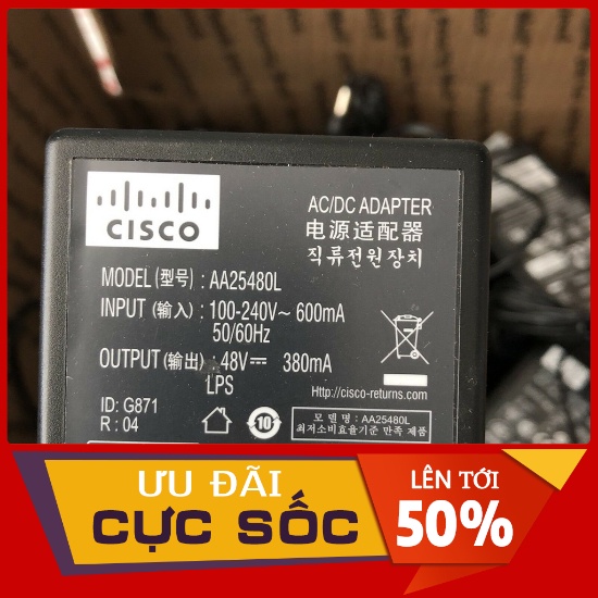 Bộ nguồn AC/DC Adapter Cisco AA25480L 48V 380mA